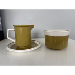 Mikasa Light N Lively Avocado Green Sugar Bowl with Lid and Creamer